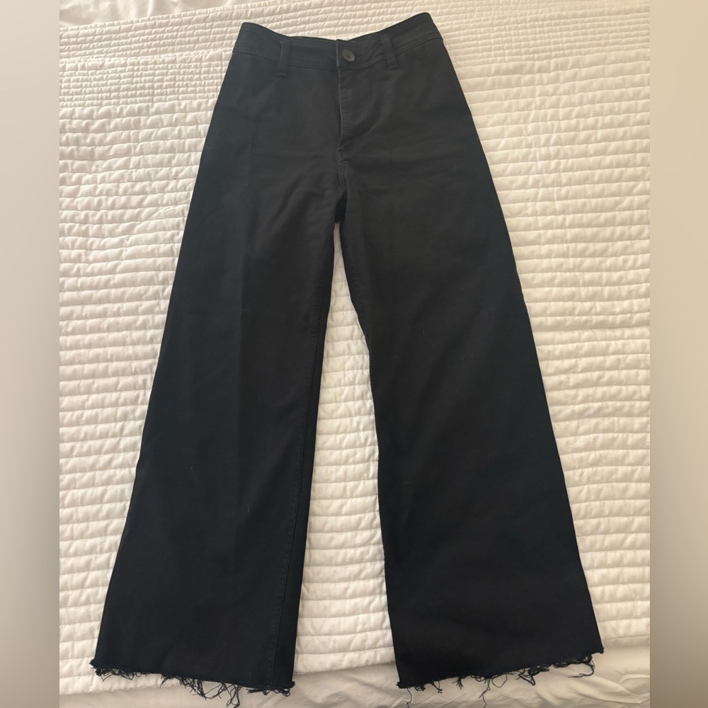 Zara Black Flare Wide-Leg Jeans